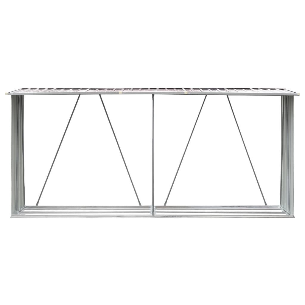Haardhoutschuur 330x84x152 cm gegalvaniseerd staal bruin is nu te koop bij PeponiXL, paradijselijk wonen!