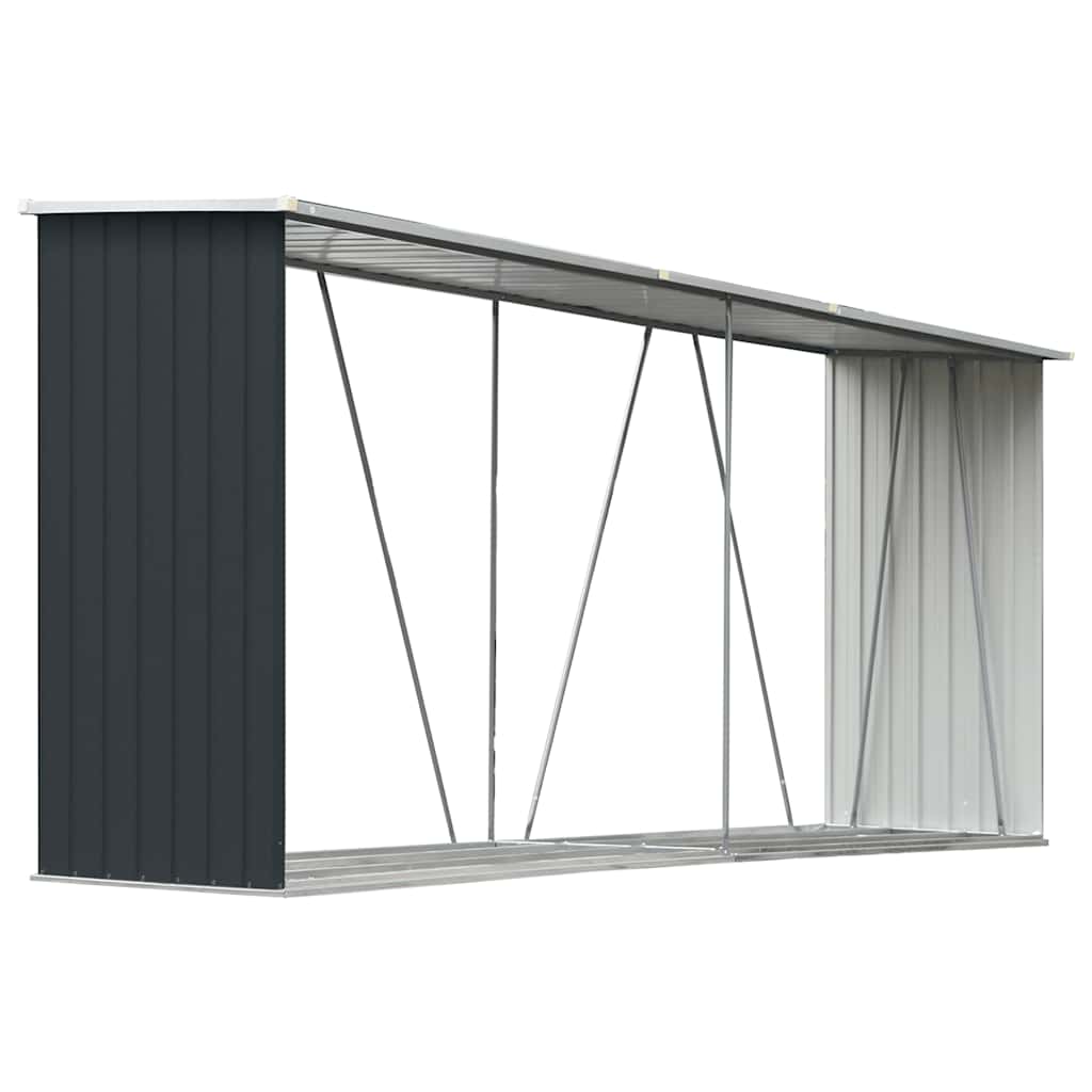Haardhoutschuur 330x84x152 cm gegalvaniseerd staal antraciet is nu te koop bij PeponiXL, paradijselijk wonen!