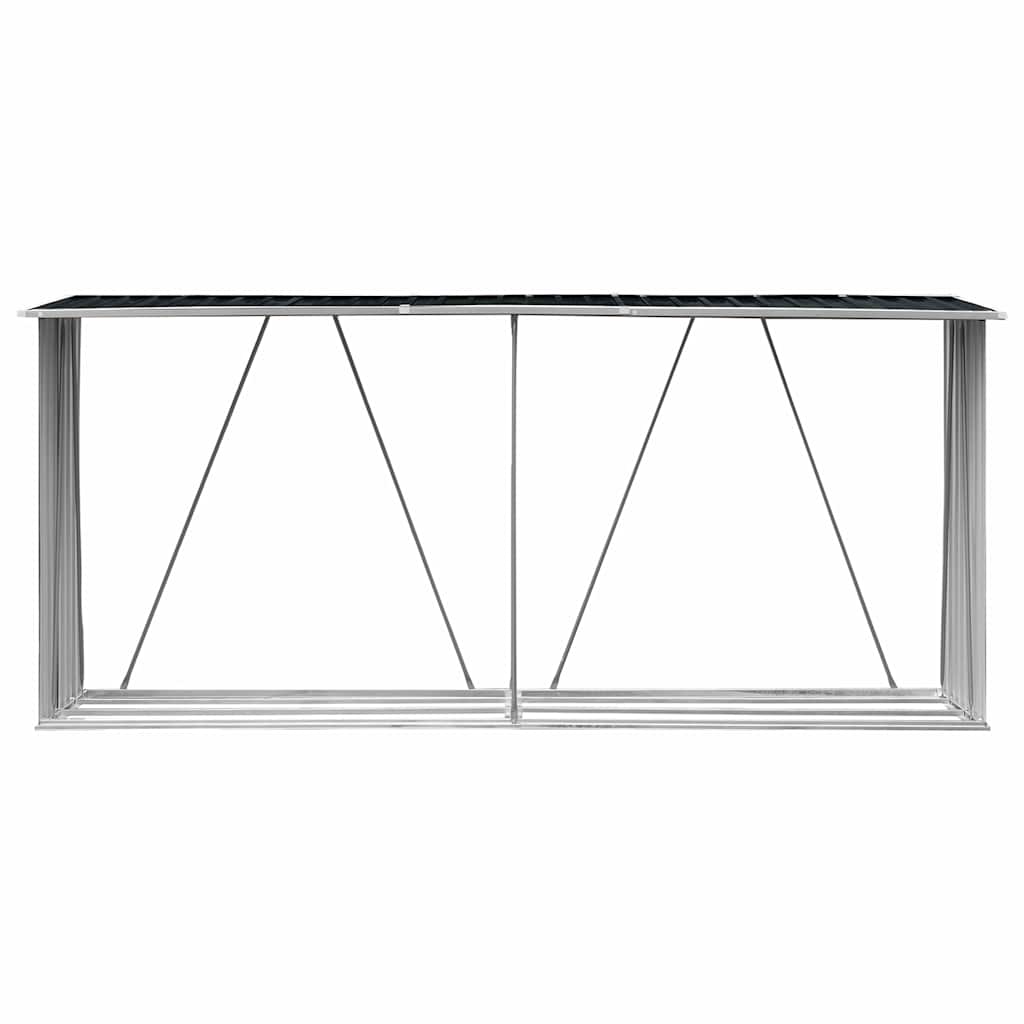 Haardhoutschuur 330x84x152 cm gegalvaniseerd staal antraciet is nu te koop bij PeponiXL, paradijselijk wonen!