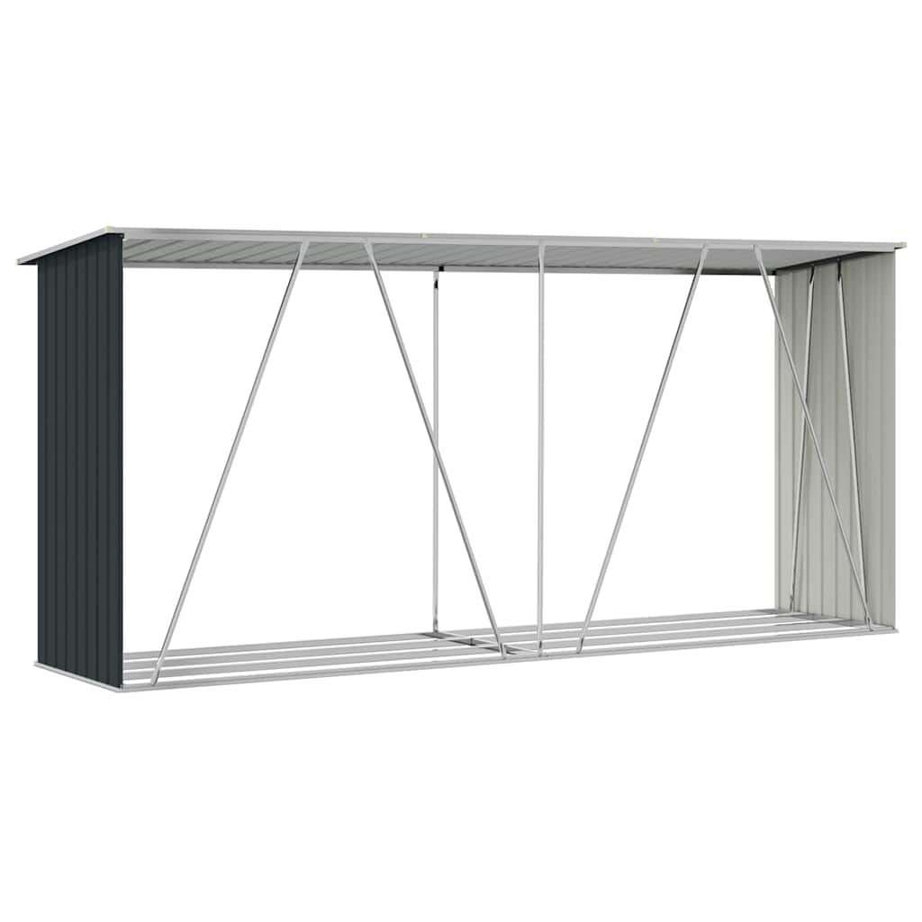Haardhoutschuur 330x84x152 cm gegalvaniseerd staal antraciet is nu te koop bij PeponiXL, paradijselijk wonen!