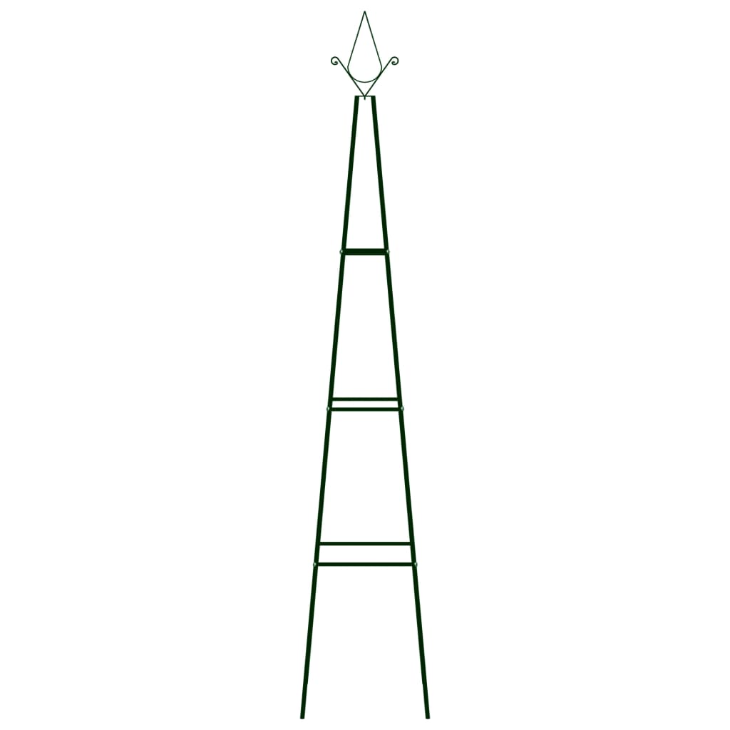 Plantenklimrekken 2 st 35x35x195 cm ijzer donkergroen is nu te koop bij PeponiXL, paradijselijk wonen!