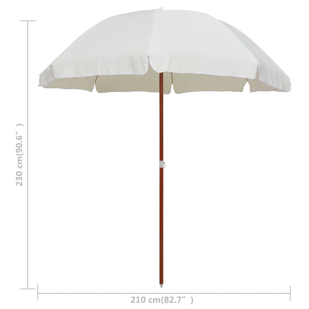 Parasol met stalen paal 240 cm zandkleurig is nu te koop bij PeponiXL, paradijselijk wonen!