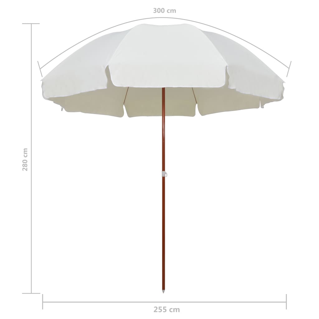 Parasol met stalen paal 300 cm zandkleurig is nu te koop bij PeponiXL, paradijselijk wonen!