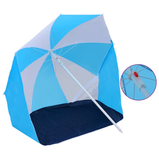 Strandparasol/-tent 180 cm stof blauw en wit is nu te koop bij PeponiXL, paradijselijk wonen!