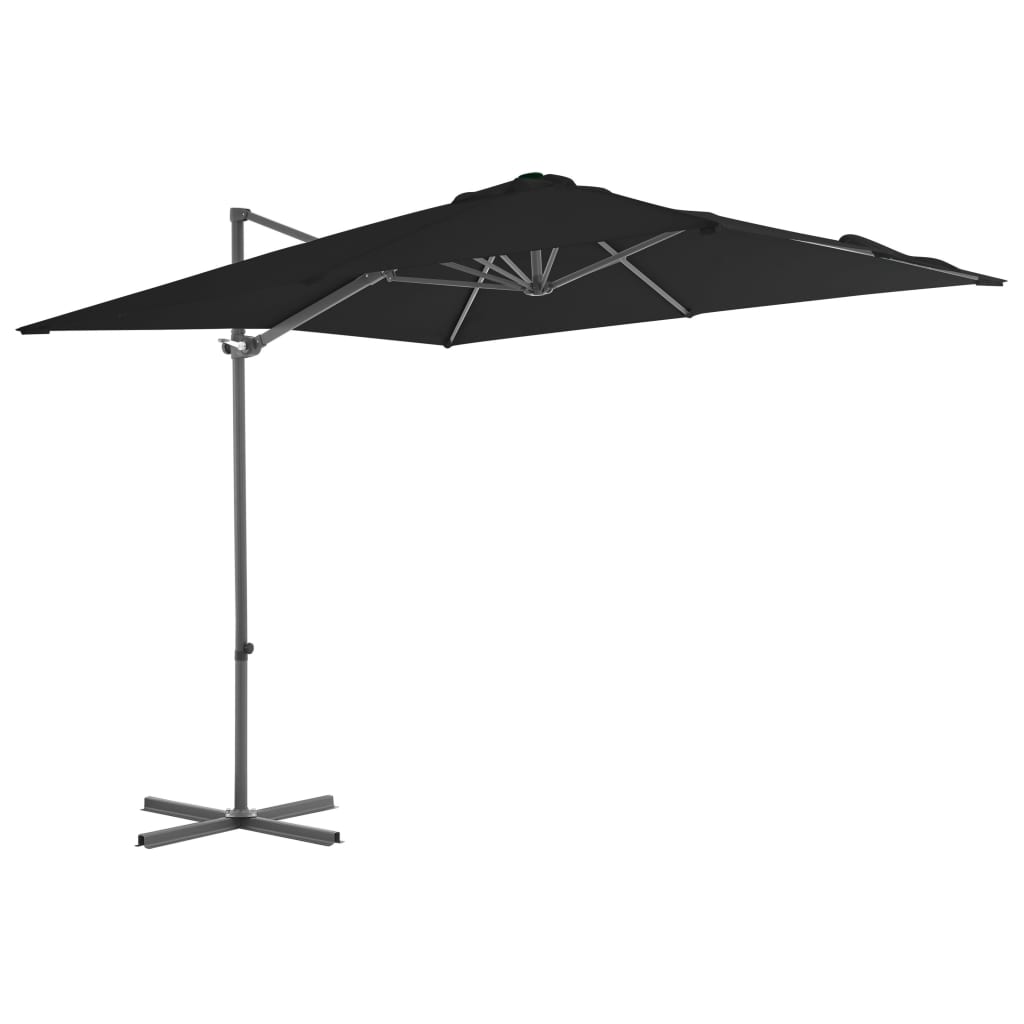 Zweefparasol met stalen paal 250x250 cm zwart is nu te koop bij PeponiXL, paradijselijk wonen!