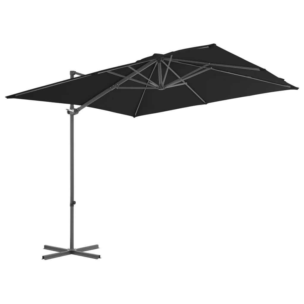 Zweefparasol met stalen paal 250x250 cm zwart is nu te koop bij PeponiXL, paradijselijk wonen!