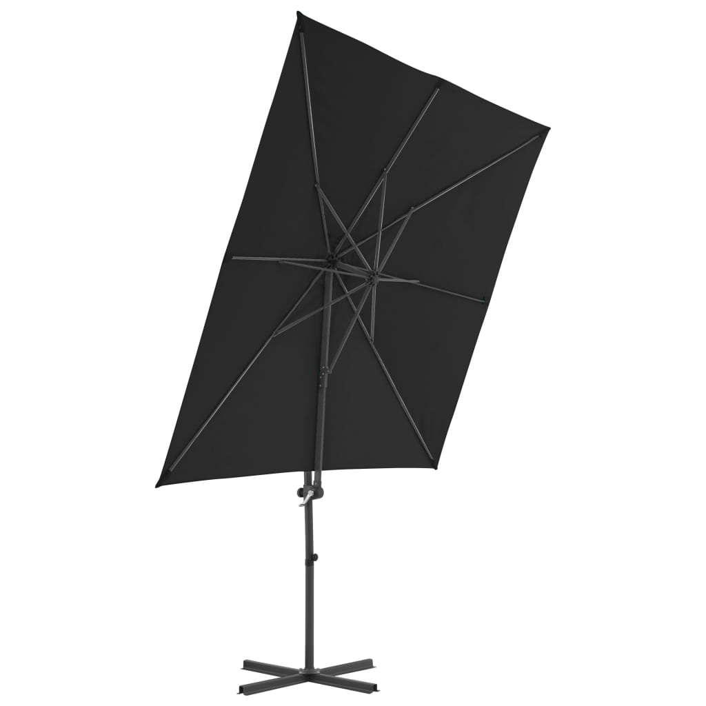 Zweefparasol met stalen paal 250x250 cm zwart is nu te koop bij PeponiXL, paradijselijk wonen!