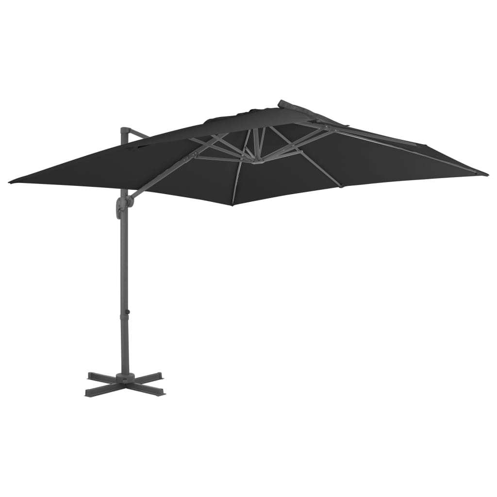 Zweefparasol met aluminium paal 3x3 m zwart is nu te koop bij PeponiXL, paradijselijk wonen!