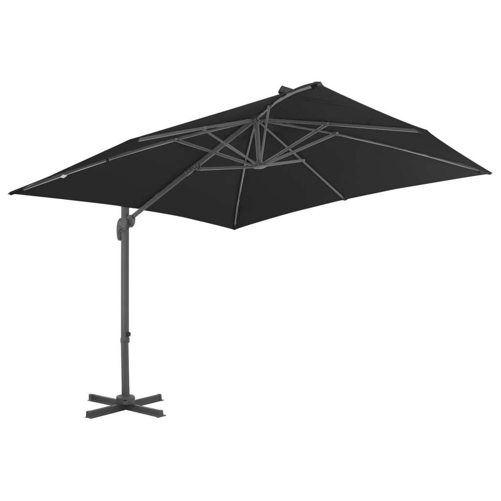 Zweefparasol met aluminium paal 3x3 m zwart is nu te koop bij PeponiXL, paradijselijk wonen!