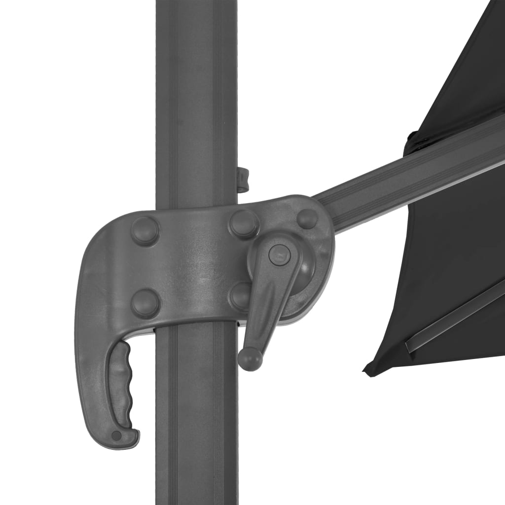 Zweefparasol met aluminium paal 3x3 m zwart is nu te koop bij PeponiXL, paradijselijk wonen!