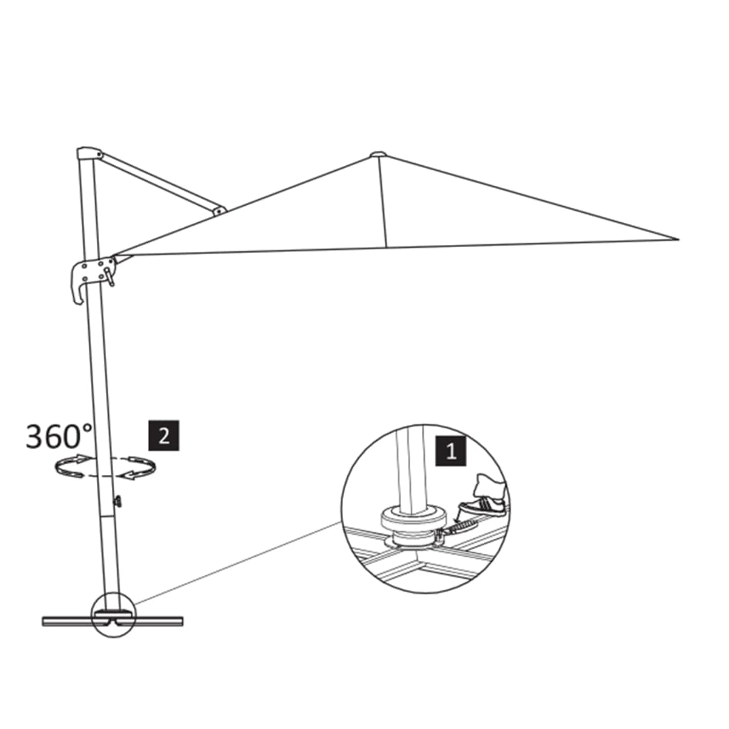 Zweefparasol met aluminium paal 3x3 m zwart is nu te koop bij PeponiXL, paradijselijk wonen!