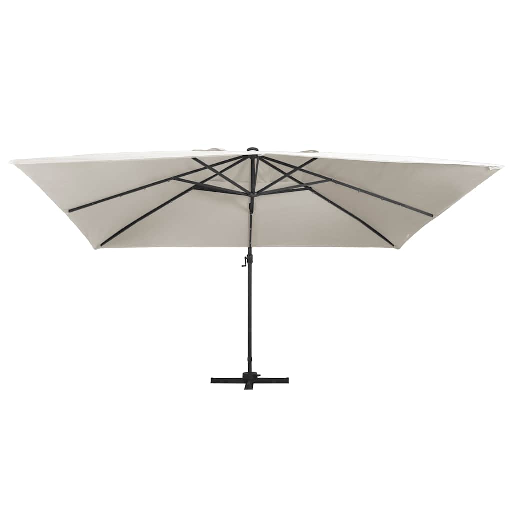 Zweefparasol met LED en aluminium paal 400x300 cm zandkleurig is nu te koop bij PeponiXL, paradijselijk wonen!