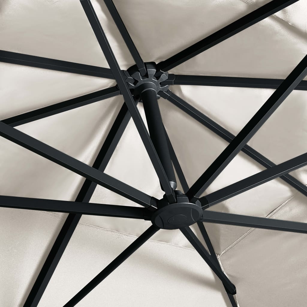 Zweefparasol met LED en aluminium paal 400x300 cm zandkleurig is nu te koop bij PeponiXL, paradijselijk wonen!
