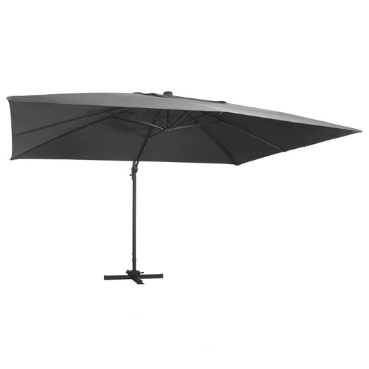 Zweefparasol met LED en aluminium paal 400x300 cm antraciet is nu te koop bij PeponiXL, paradijselijk wonen!