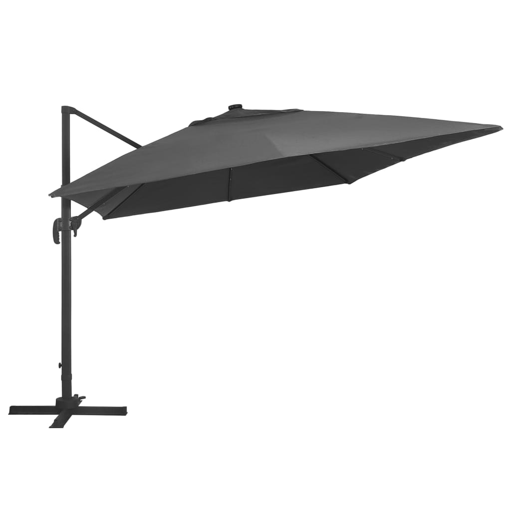Zweefparasol met LED en aluminium paal 400x300 cm antraciet is nu te koop bij PeponiXL, paradijselijk wonen!