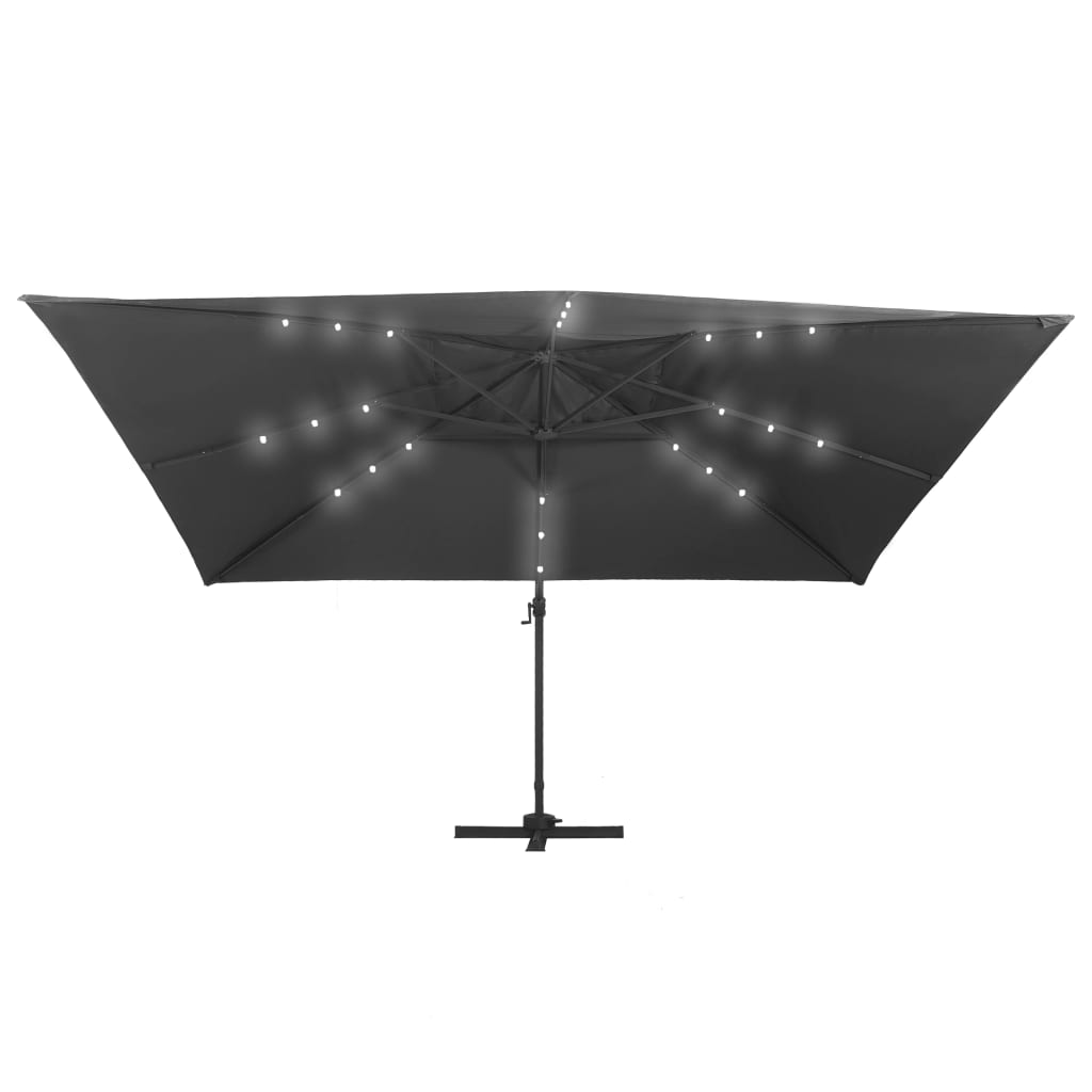 Zweefparasol met LED en aluminium paal 400x300 cm antraciet is nu te koop bij PeponiXL, paradijselijk wonen!