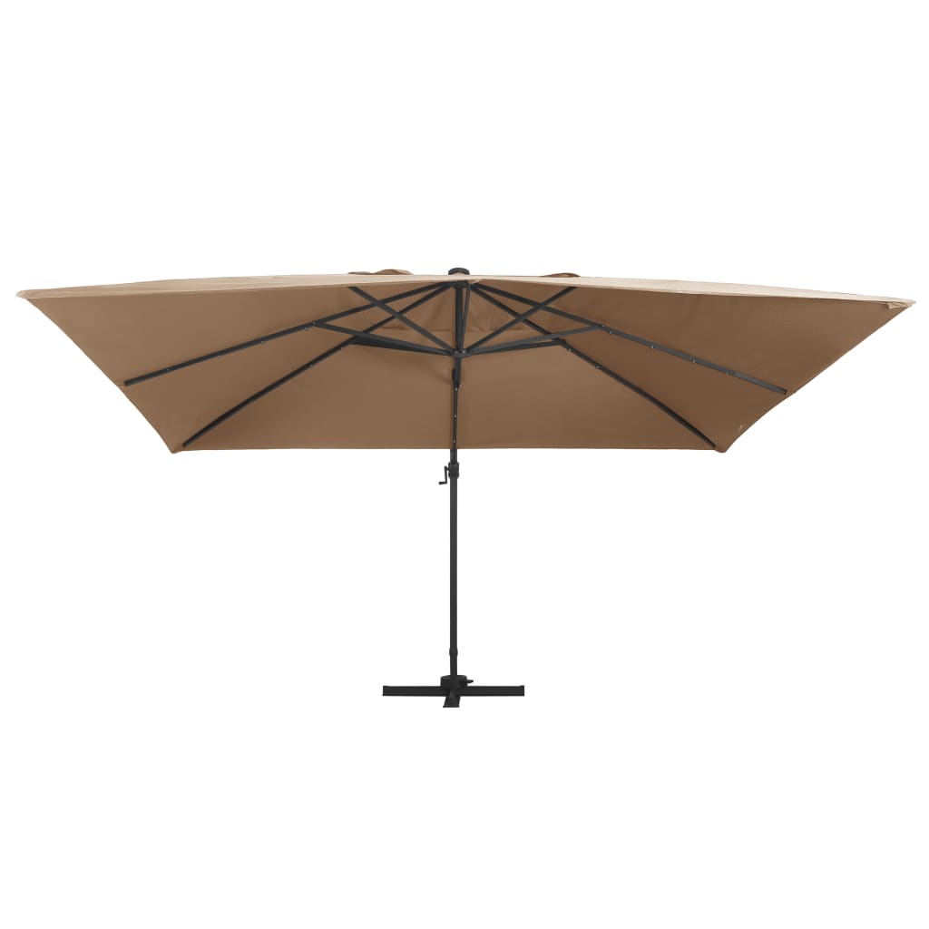 Zweefparasol met LED en aluminium paal 400x300 cm taupe is nu te koop bij PeponiXL, paradijselijk wonen!