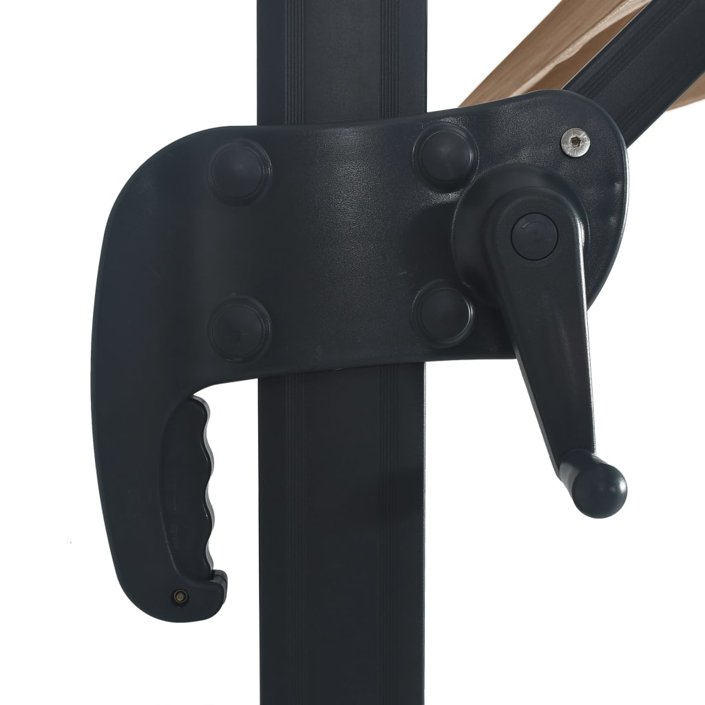 Zweefparasol met LED en aluminium paal 400x300 cm taupe is nu te koop bij PeponiXL, paradijselijk wonen!