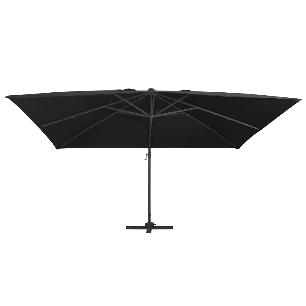 Zweefparasol met LED-verlichting en paal 400x300 cm zwart is nu te koop bij PeponiXL, paradijselijk wonen!