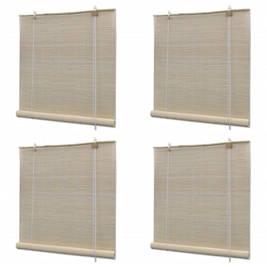 Rolgordijnen 4 st 120x160 cm bamboe natuurlijk is nu te koop bij PeponiXL, paradijselijk wonen!