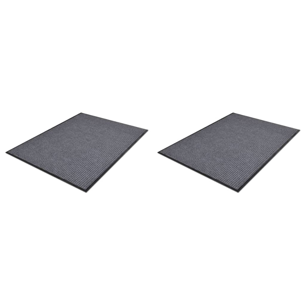 Deurmatten 2 st 90x60 cm PVC grijs is nu te koop bij PeponiXL, paradijselijk wonen!