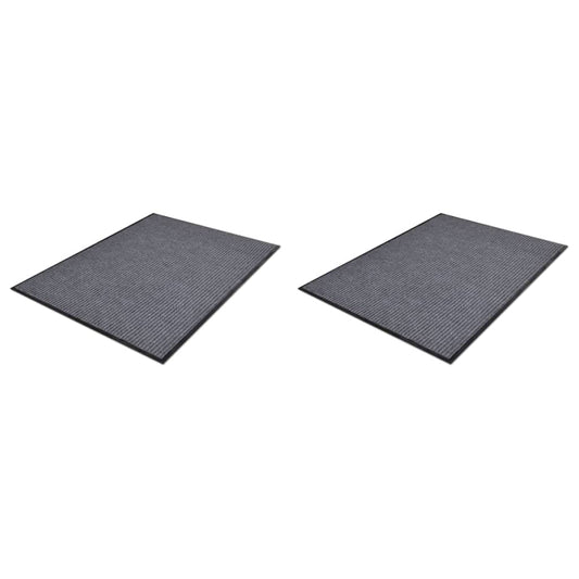 Deurmatten 2 st 90x60 cm PVC grijs is nu te koop bij PeponiXL, paradijselijk wonen!