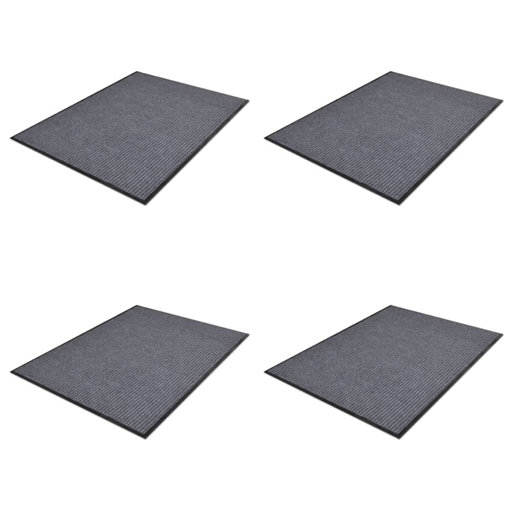 Deurmatten 4 st 90x60 cm PVC grijs is nu te koop bij PeponiXL, paradijselijk wonen!