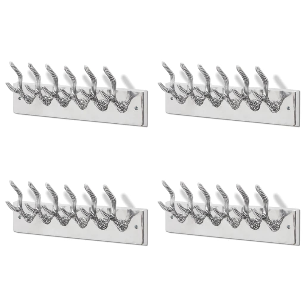 Kapstokken 4 st aluminium zilverkleurig is nu te koop bij PeponiXL, paradijselijk wonen!