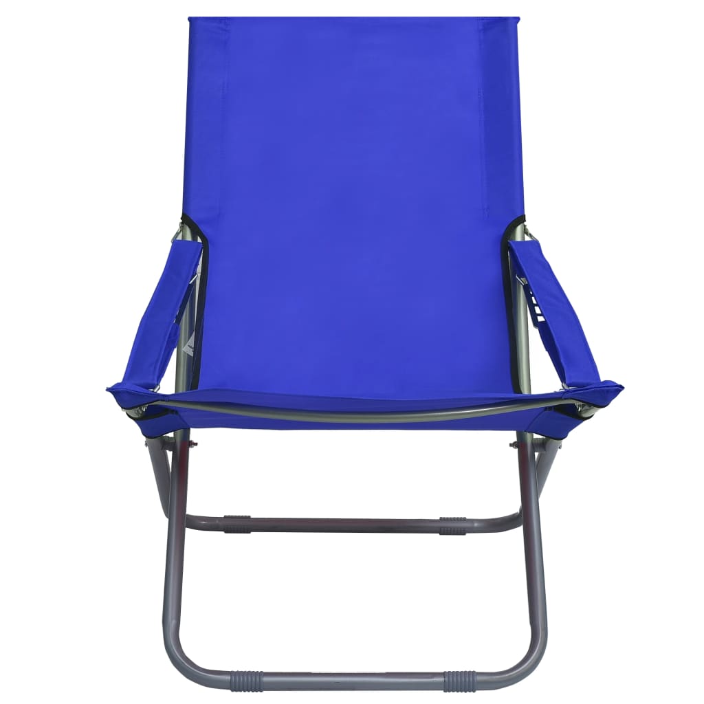 Strandstoelen 2 st inklapbaar stof blauw is nu te koop bij PeponiXL, paradijselijk wonen!