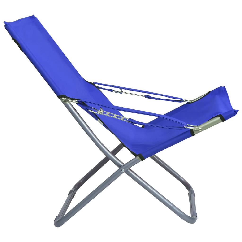 Strandstoelen 2 st inklapbaar stof blauw is nu te koop bij PeponiXL, paradijselijk wonen!