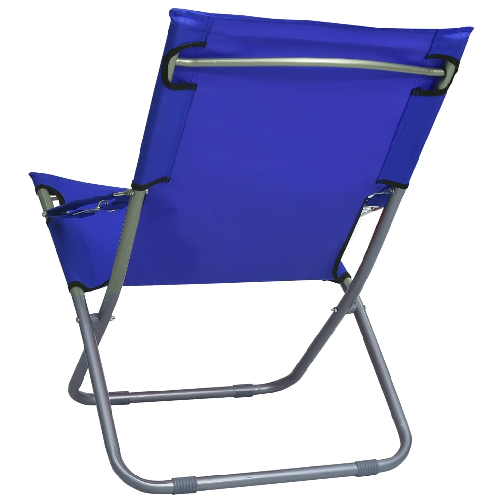 Strandstoelen 2 st inklapbaar stof blauw is nu te koop bij PeponiXL, paradijselijk wonen!