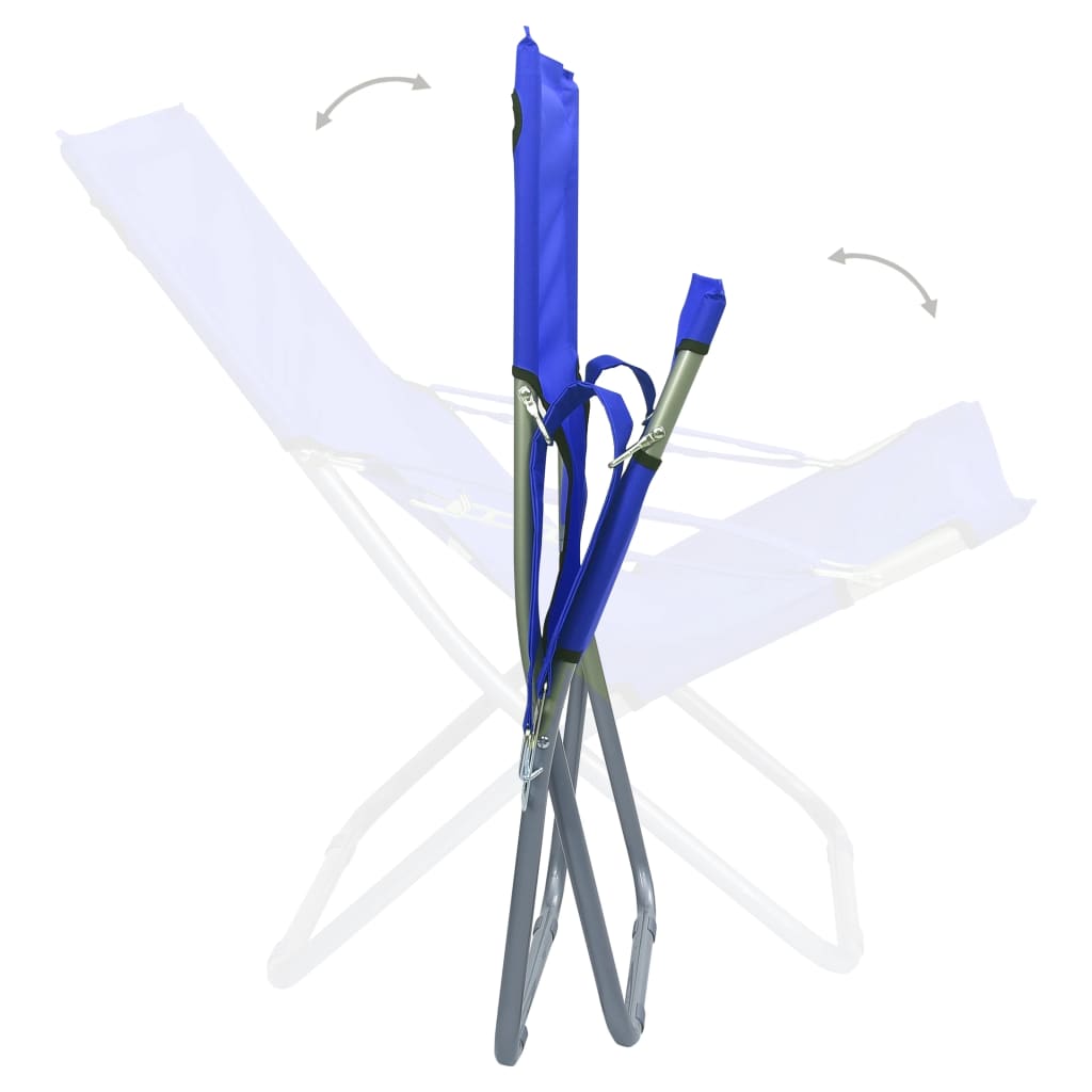 Strandstoelen 2 st inklapbaar stof blauw is nu te koop bij PeponiXL, paradijselijk wonen!