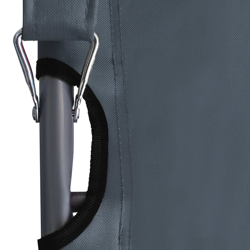 Strandstoelen 2 st inklapbaar stof grijs is nu te koop bij PeponiXL, paradijselijk wonen!
