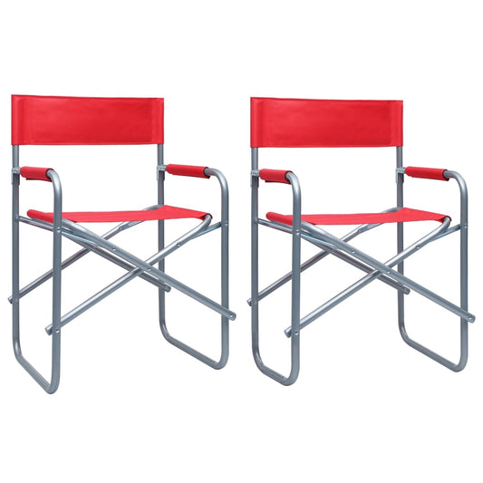 Regisseursstoelen 2 st staal rood is nu te koop bij PeponiXL, paradijselijk wonen!