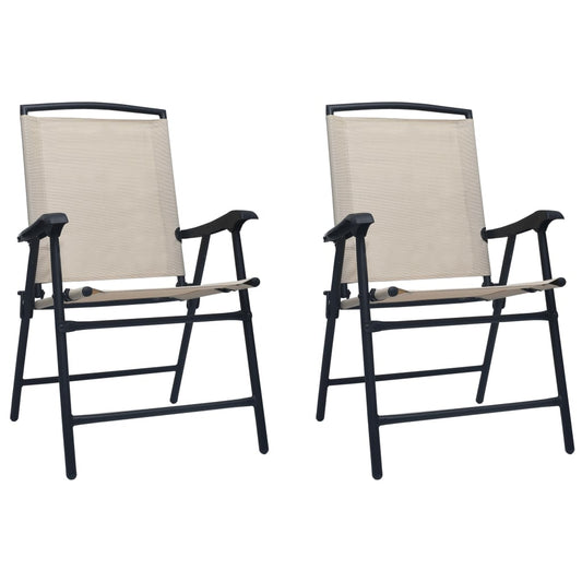 Tuinstoelen inklapbaar 2 st textileen crème is nu te koop bij PeponiXL, paradijselijk wonen!