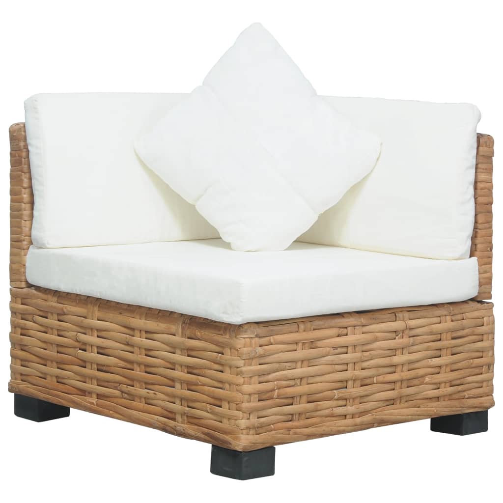 Hoekbank met kussens natuurlijk rattan is nu te koop bij PeponiXL, paradijselijk wonen!