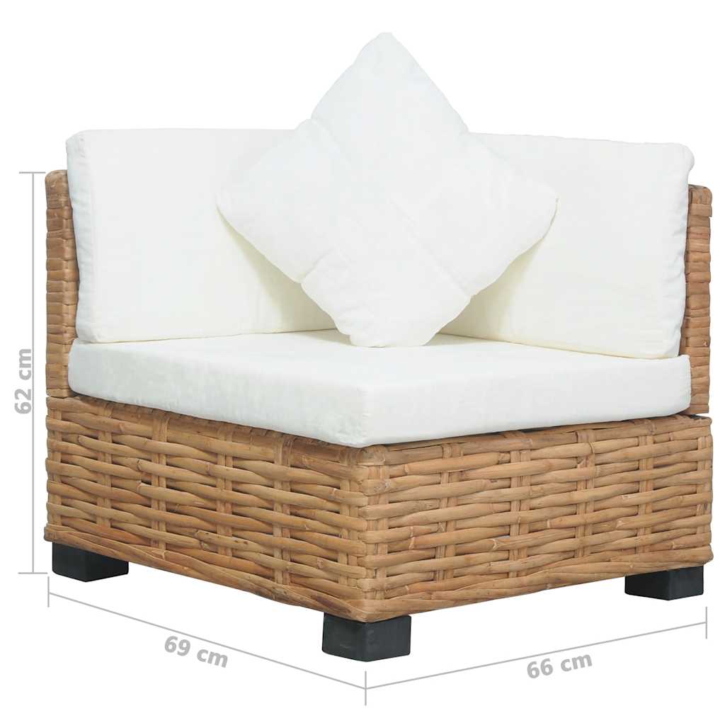 Hoekbank met kussens natuurlijk rattan is nu te koop bij PeponiXL, paradijselijk wonen!