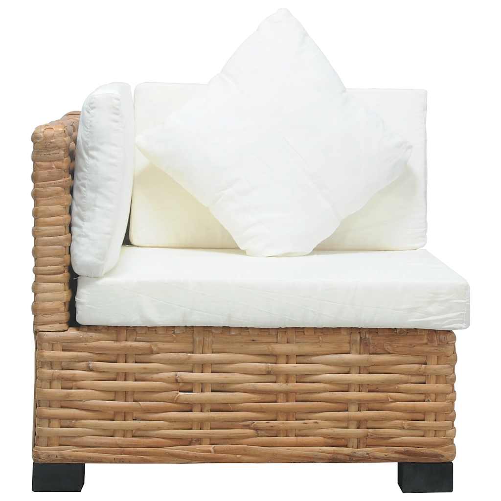 Hoekbank met kussens natuurlijk rattan is nu te koop bij PeponiXL, paradijselijk wonen!