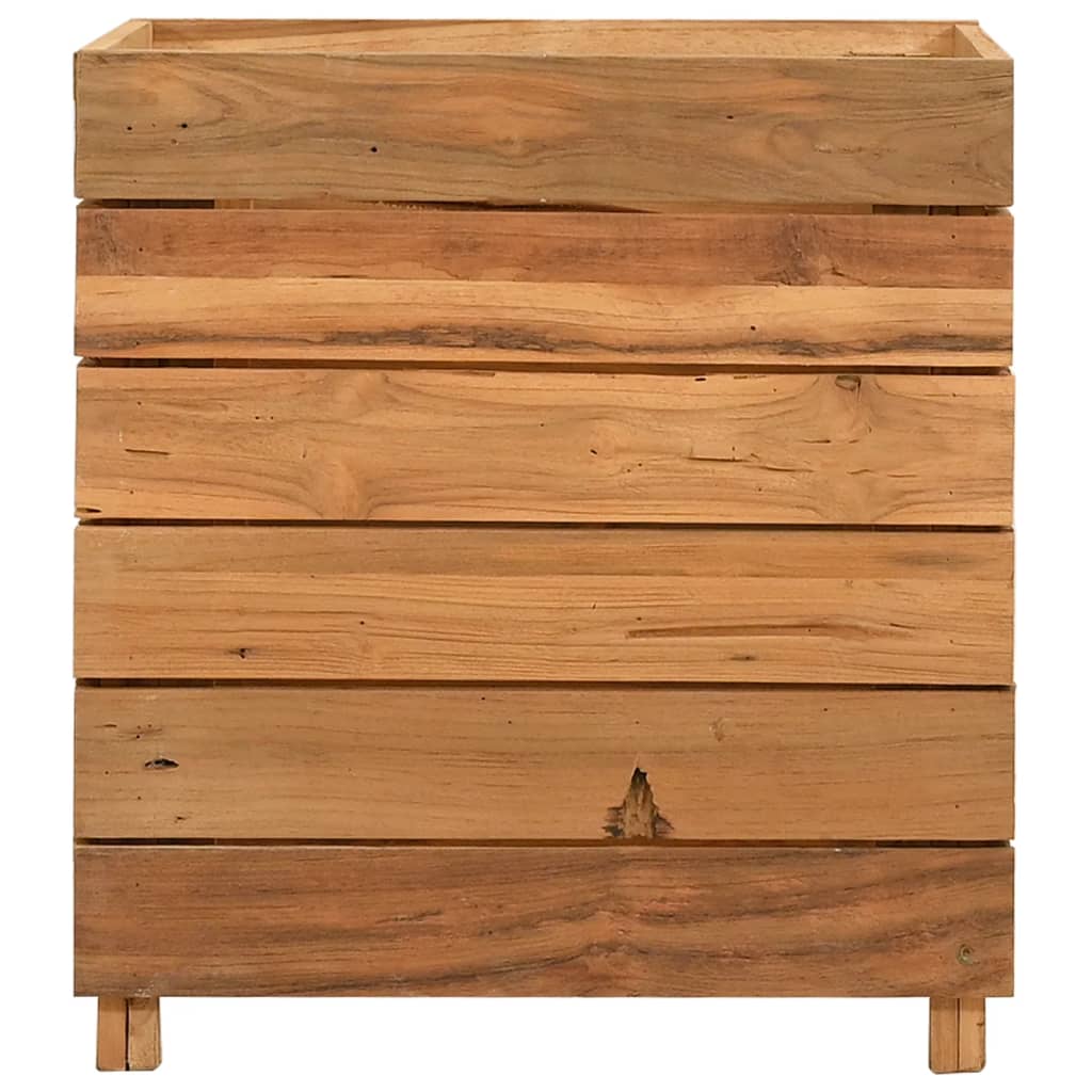 Plantenbak verhoogd 50x40x55 cm gerecycled teakhout en staal is nu te koop bij PeponiXL, paradijselijk wonen!