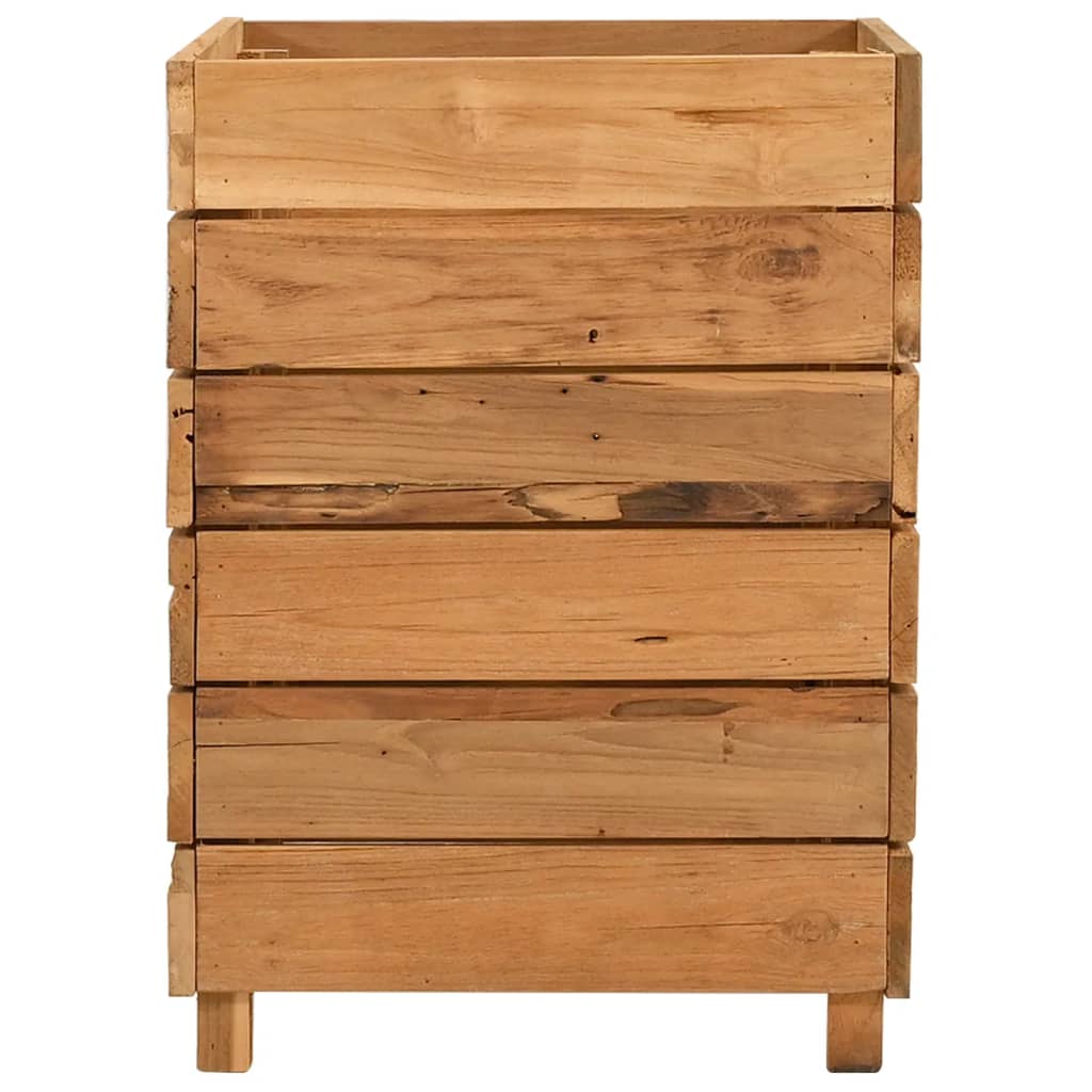 Plantenbak verhoogd 50x40x55 cm gerecycled teakhout en staal is nu te koop bij PeponiXL, paradijselijk wonen!