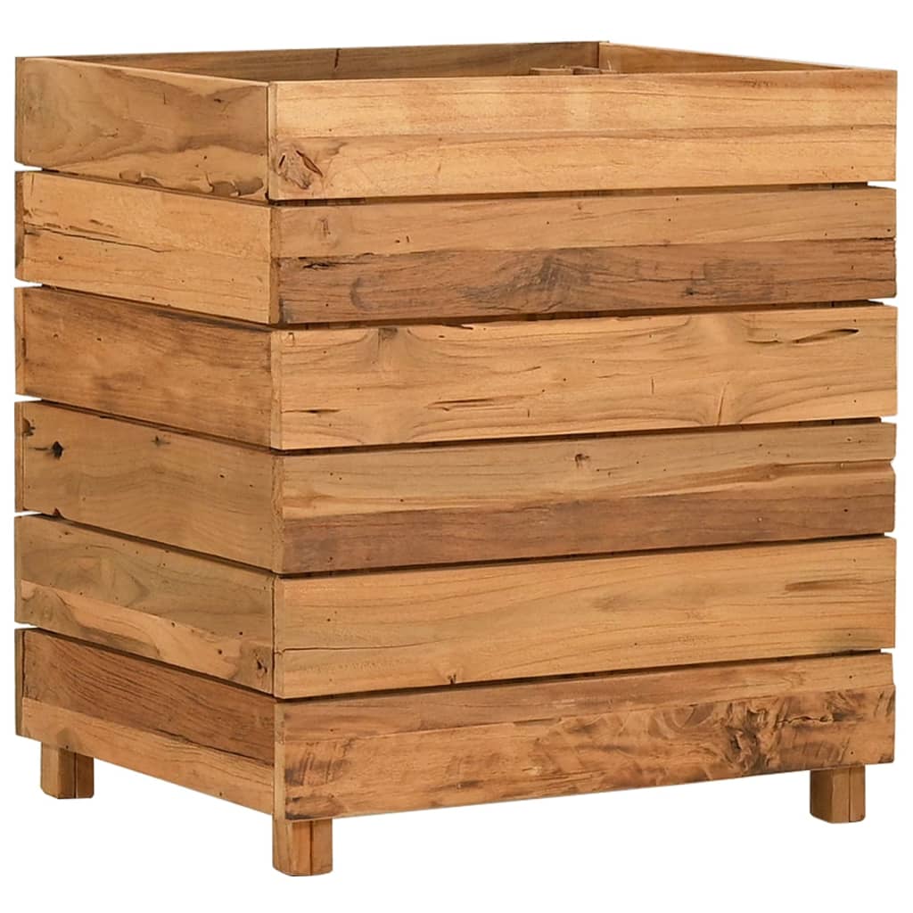 Plantenbak verhoogd 50x40x55 cm gerecycled teakhout en staal is nu te koop bij PeponiXL, paradijselijk wonen!