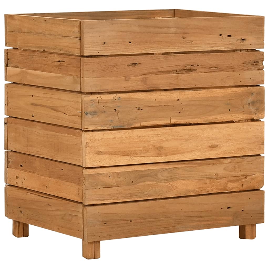 Plantenbak verhoogd 50x40x55 cm gerecycled teakhout en staal is nu te koop bij PeponiXL, paradijselijk wonen!