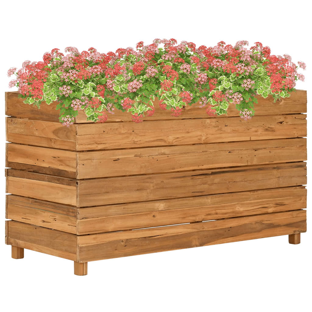 Plantenbak verhoogd 100x40x38 cm gerecycled teakhout en staal is nu te koop bij PeponiXL, paradijselijk wonen!