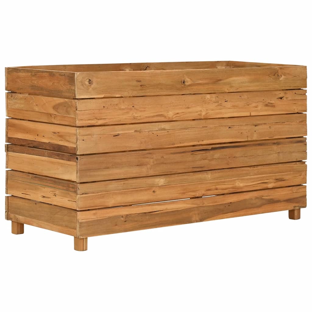 Plantenbak verhoogd 100x40x38 cm gerecycled teakhout en staal is nu te koop bij PeponiXL, paradijselijk wonen!