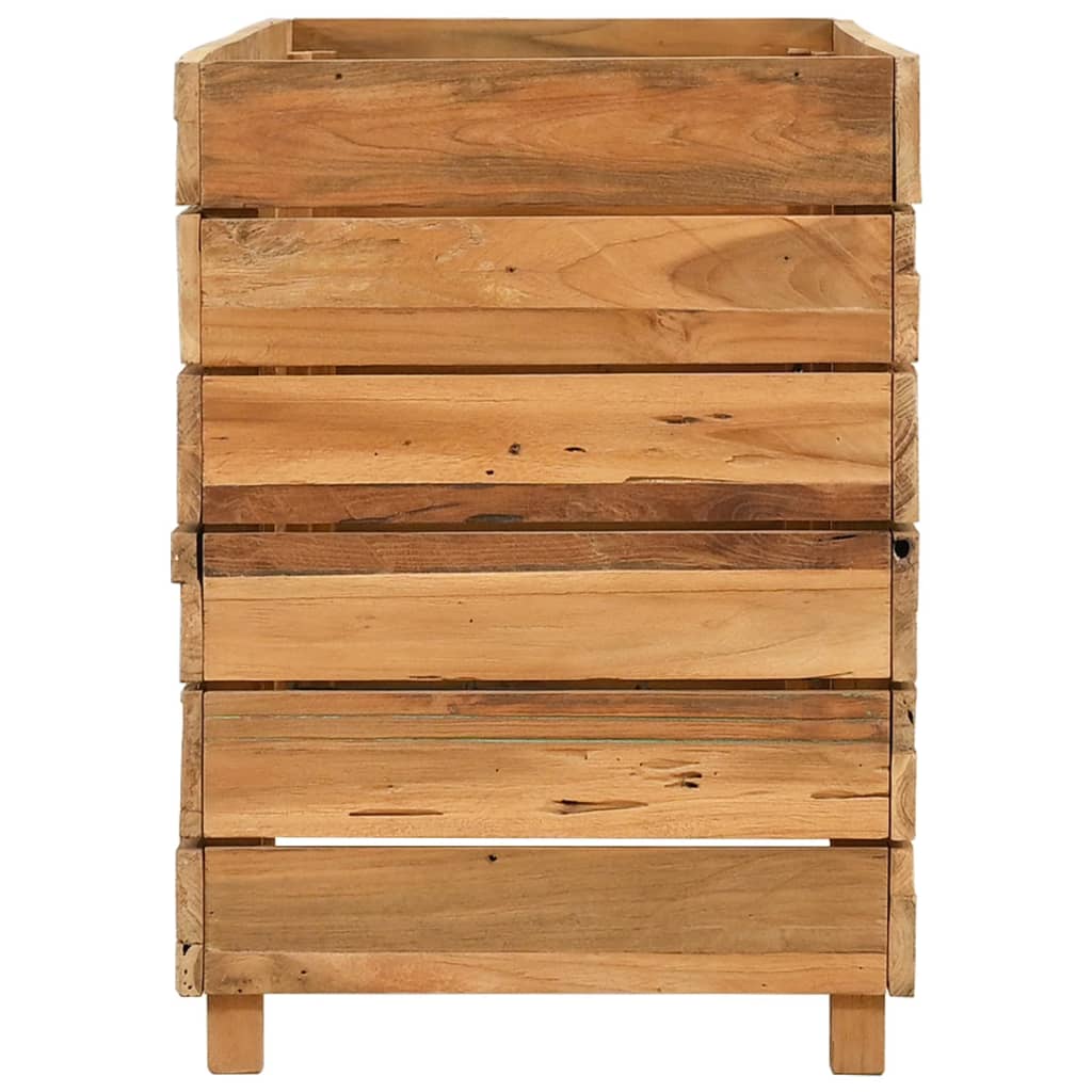 Plantenbak verhoogd 100x40x38 cm gerecycled teakhout en staal is nu te koop bij PeponiXL, paradijselijk wonen!