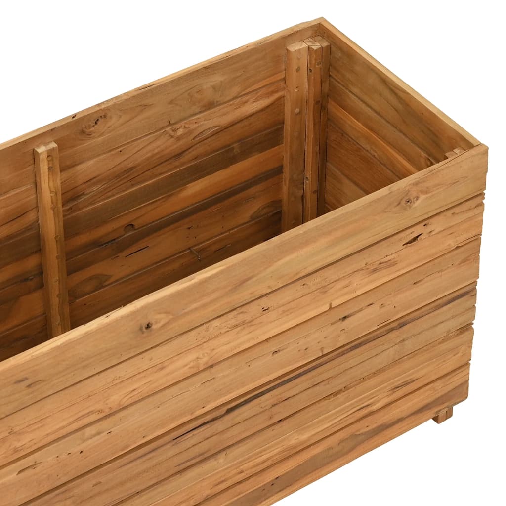 Plantenbak verhoogd 100x40x38 cm gerecycled teakhout en staal is nu te koop bij PeponiXL, paradijselijk wonen!