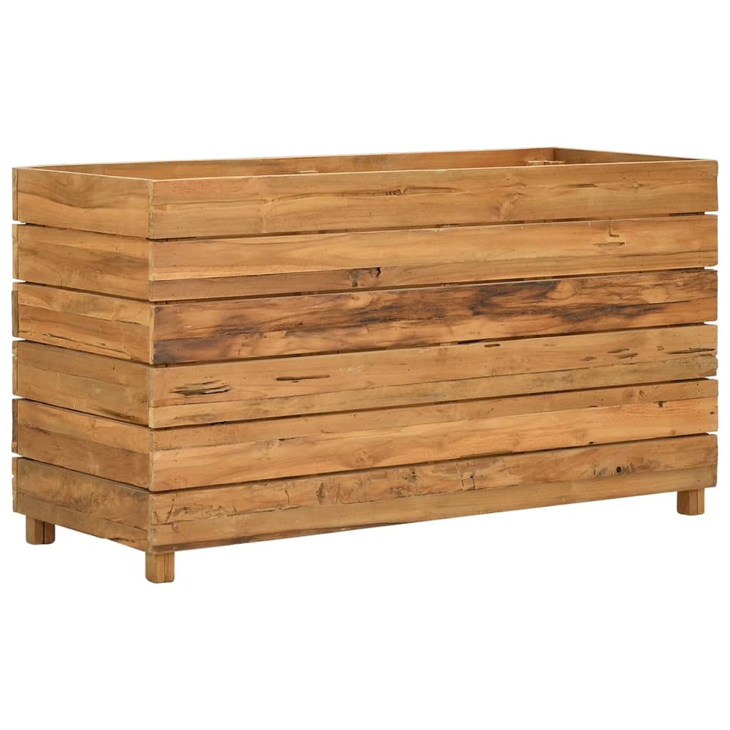 Plantenbak verhoogd 100x40x38 cm gerecycled teakhout en staal is nu te koop bij PeponiXL, paradijselijk wonen!