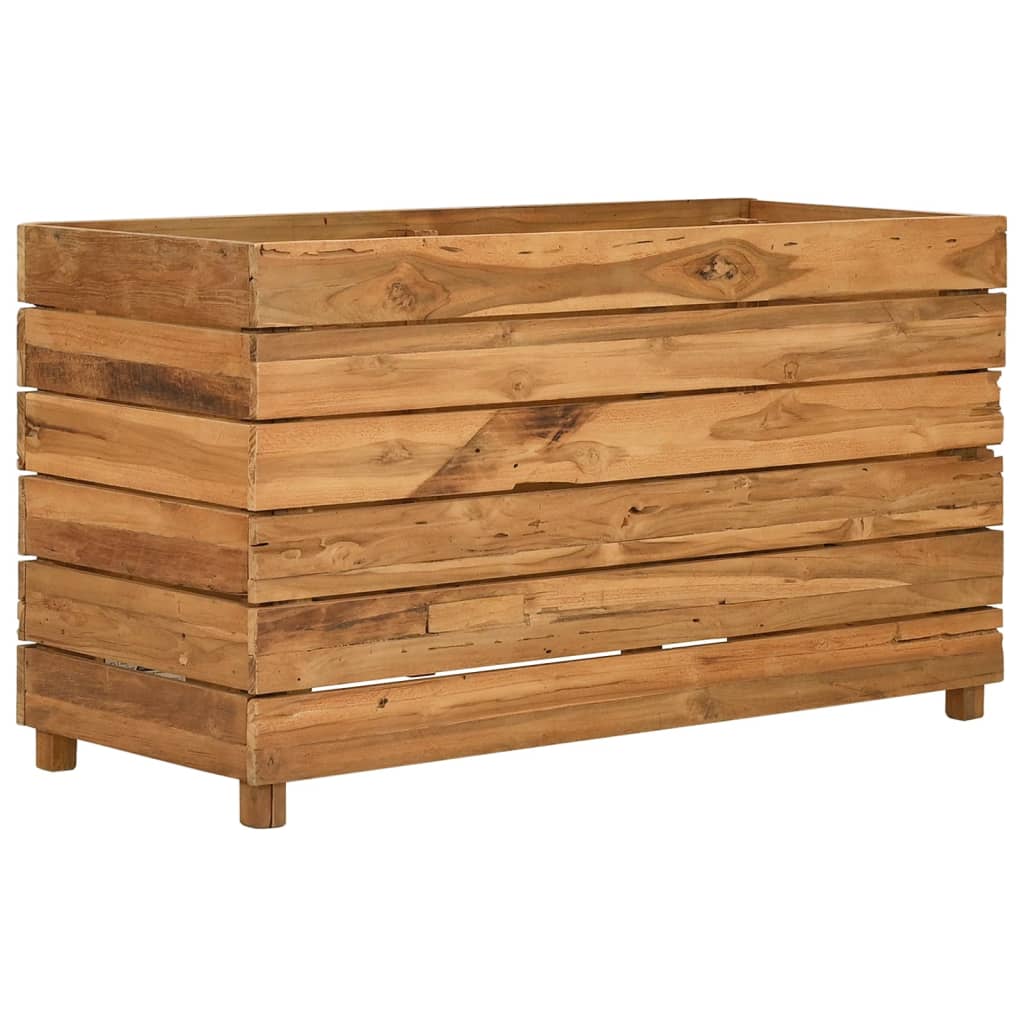 Plantenbak verhoogd 100x40x38 cm gerecycled teakhout en staal is nu te koop bij PeponiXL, paradijselijk wonen!