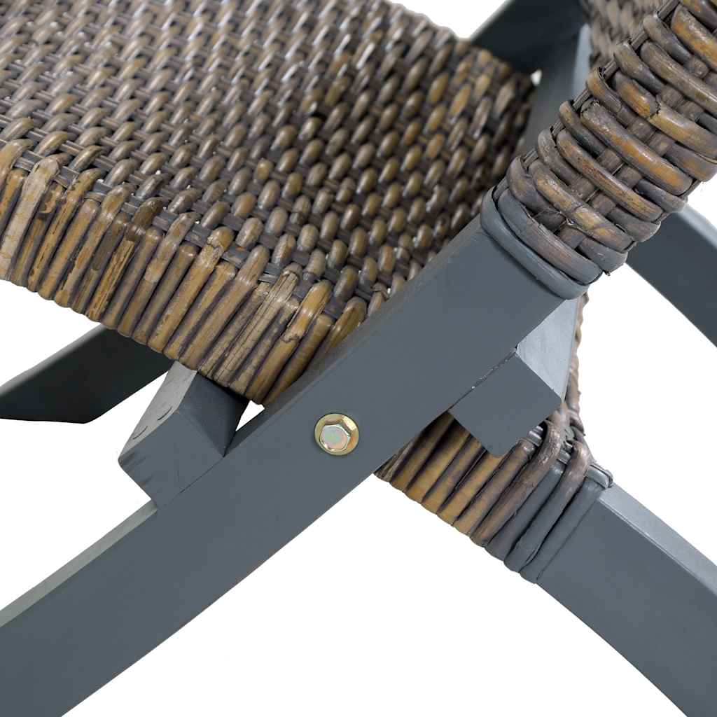 Relaxstoel natuurlijk kubu rattan en massief mahoniehout grijs is nu te koop bij PeponiXL, paradijselijk wonen!