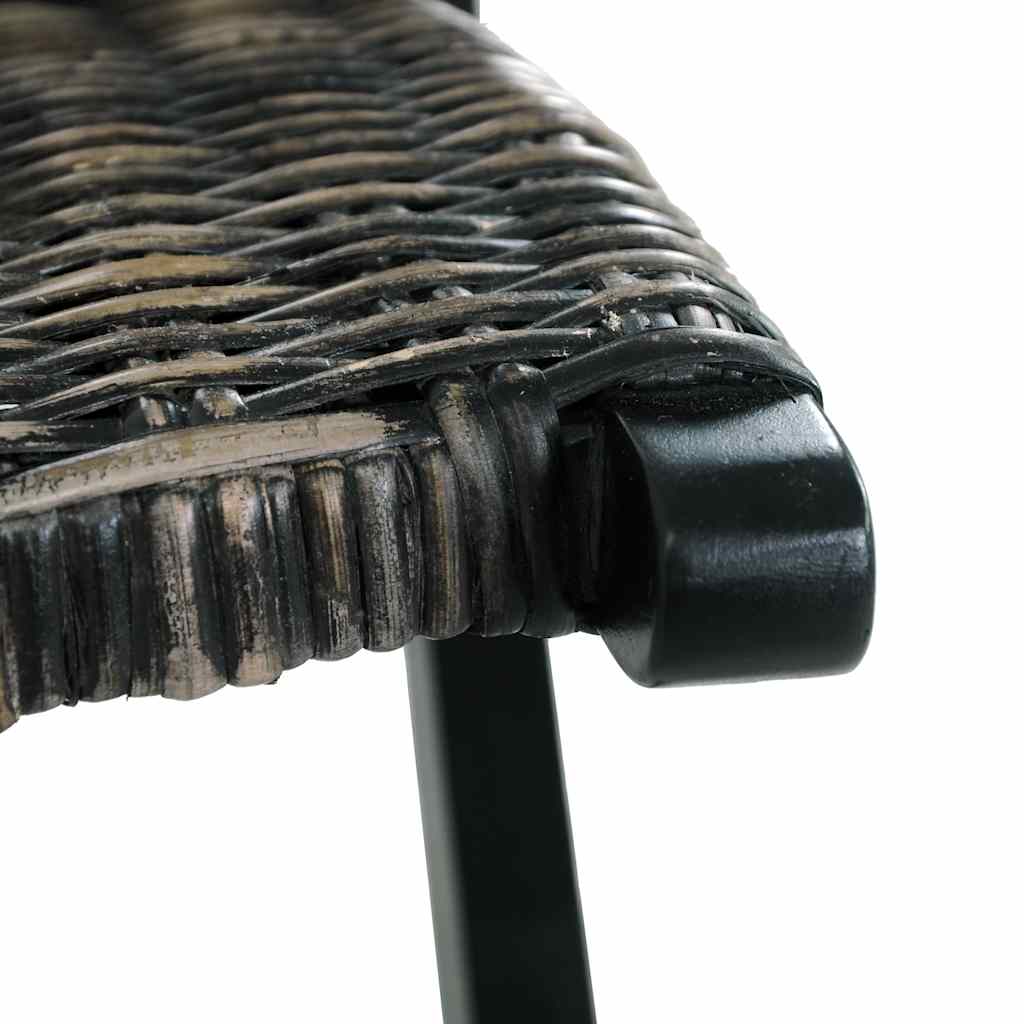 Relaxstoel natuurlijk kubu rattan en massief mahoniehout zwart is nu te koop bij PeponiXL, paradijselijk wonen!